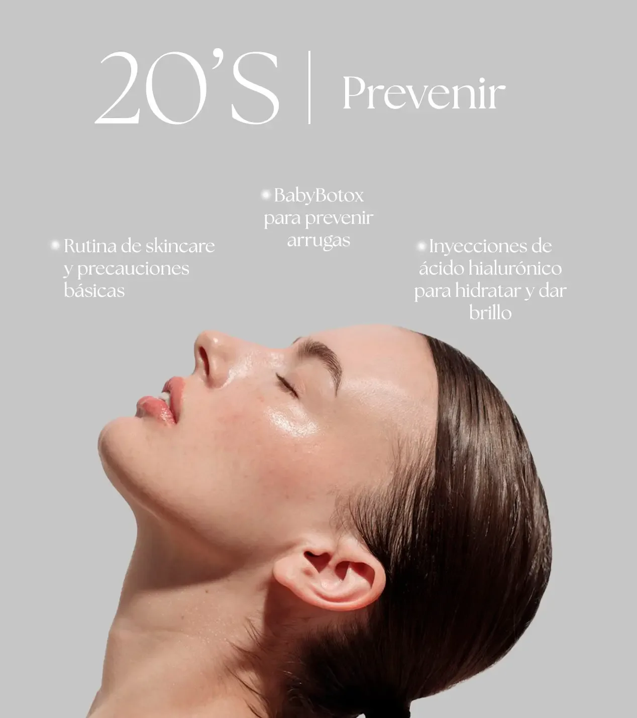 infografia de cuidados del rostro a los 20 años.