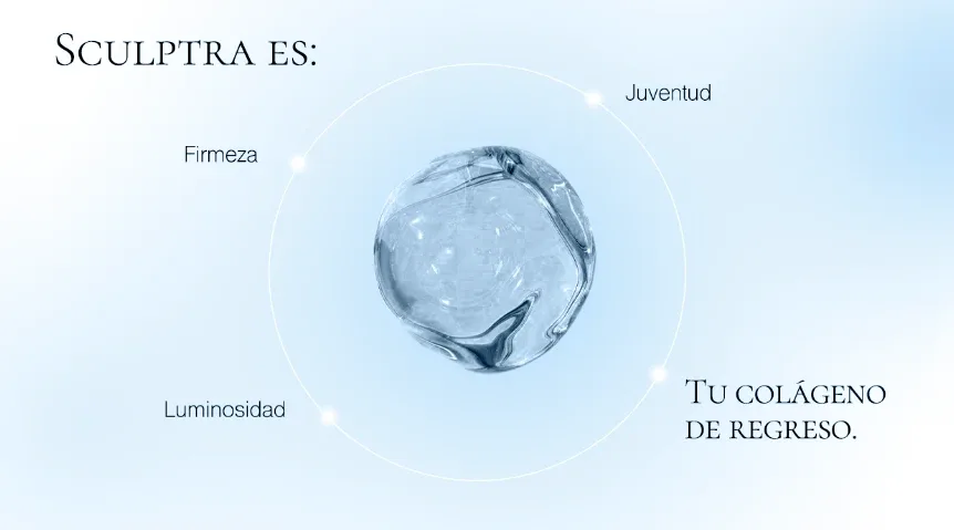 Sculptra es firmeza, juventud, luminosidad. Simplemente tu colágeno de regreso.